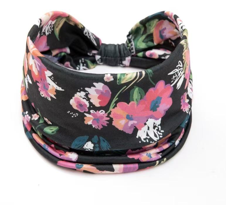 Bohemian Mandala Blume Stirnband: Elastische, atmungsaktive, schweißabsorbierende Damen Kopfbedeckung mit breiter Krempe