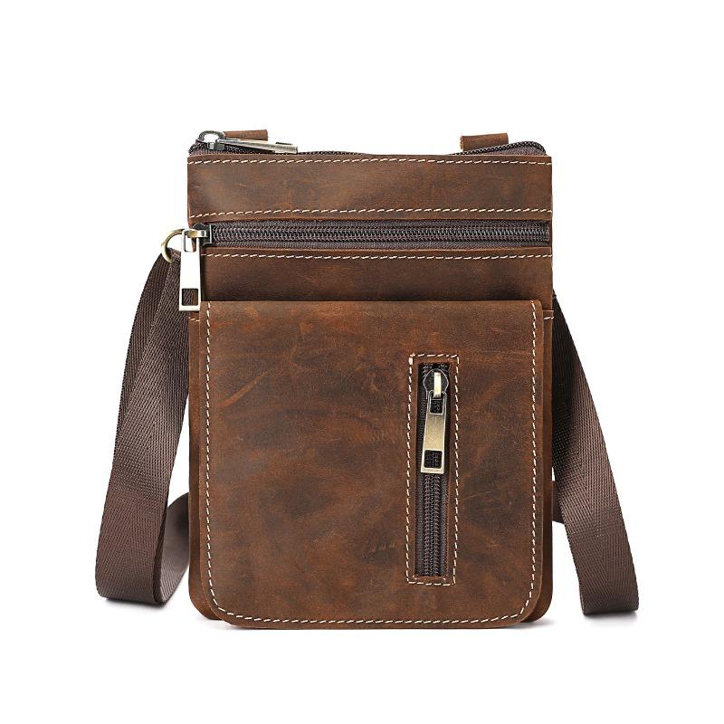 High-end Crossbody Bag, Outdoor Portable Small Crossbody Bag, Genuine Leather Casual and Versatile Shoulder Bag