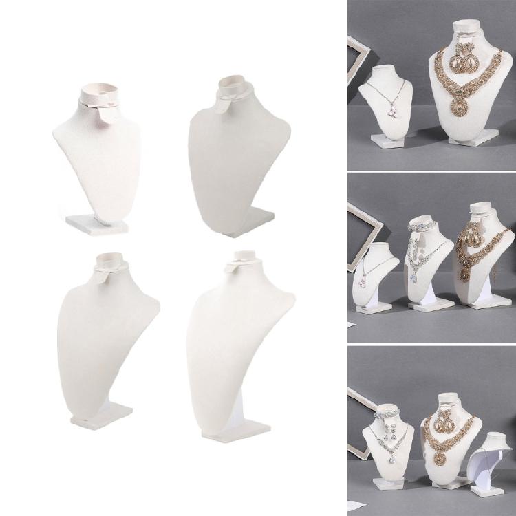 Anspruchsvoller Robuster Flusen Schmuck-Display-Büste Kleiner Halsketten-Display-Ständer mit Verstellbarem Haken für Merchandising
