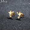 Unique Christmas Earring Stainless Steel YES NO Cactus Footprint Music Stud Earrings for Women Tiny Star Boots Jewelry Girl Gift