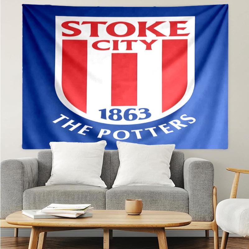 Stoke City F.C. Tapestry, Wall Hanging Tapestry, Pattern Tapestry for Dorm Bedroom Living Room Wall Art Photography Backdrop