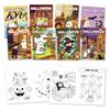 Non Scary Halloween Art Activity 8PCS Cartoon Coloring Book, Cute Ghost And Pumpkin Illustrations, Thick Educational Gifts for Kids Paper Set,