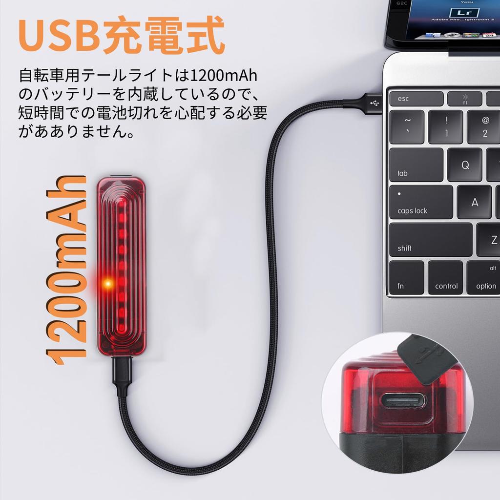 DAI NING Fahrradheck USB Hinten 5 Beleuchtung IP65 Modus Straße Einfach zu Fahrrad Waren Licht, Wiederaufladbar, Licht, LED, Modi, Wasserdicht, Langzeitunterstützung,