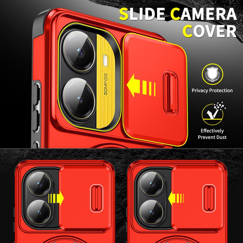 Shockproof Magnetic Case for Xiaomi POCO X7 Pro X6 Pro F7 Ultra C71 C75 M6 Poco X7Pro Pocox7 Slide Camera Lens Stand Protection