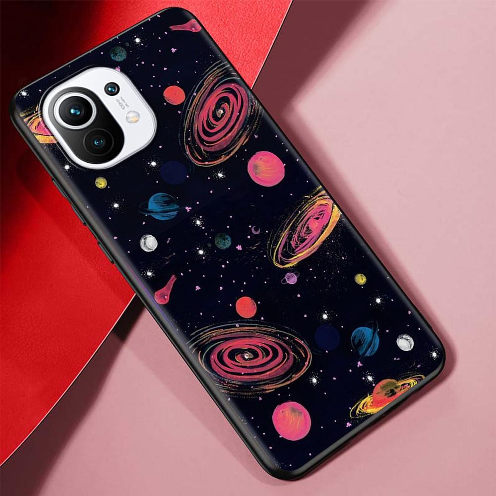 Cartoon Funny Space Astronaut Case for Xiaomi Mi 11 Ultra 11T 10T 9T Pro Note 10 A2 9 8 Lite A3 CC9E 10S Black Soft Phone Cover