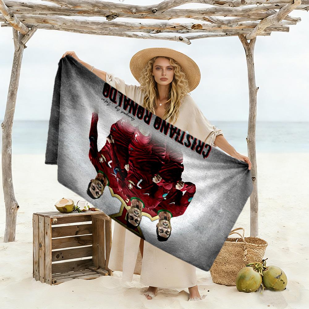Footballer Ground Beach Towel Super Soft Microfiber Quickdry Fabric Comfortable Lightweight