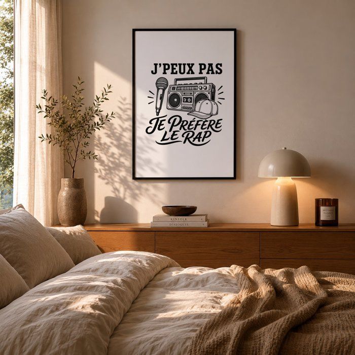 Affiche - PLANETEE - J'peux pas minimaliste - Texte Rap - Papier photo 310 g/m² - Finition perlée