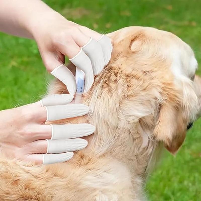 200 Pcs Disposable Finger Cover Natural Rubber Gloves Non-slip Latex Finger Cots Fingertips Protector Gloves Non-toxic Nail Tool