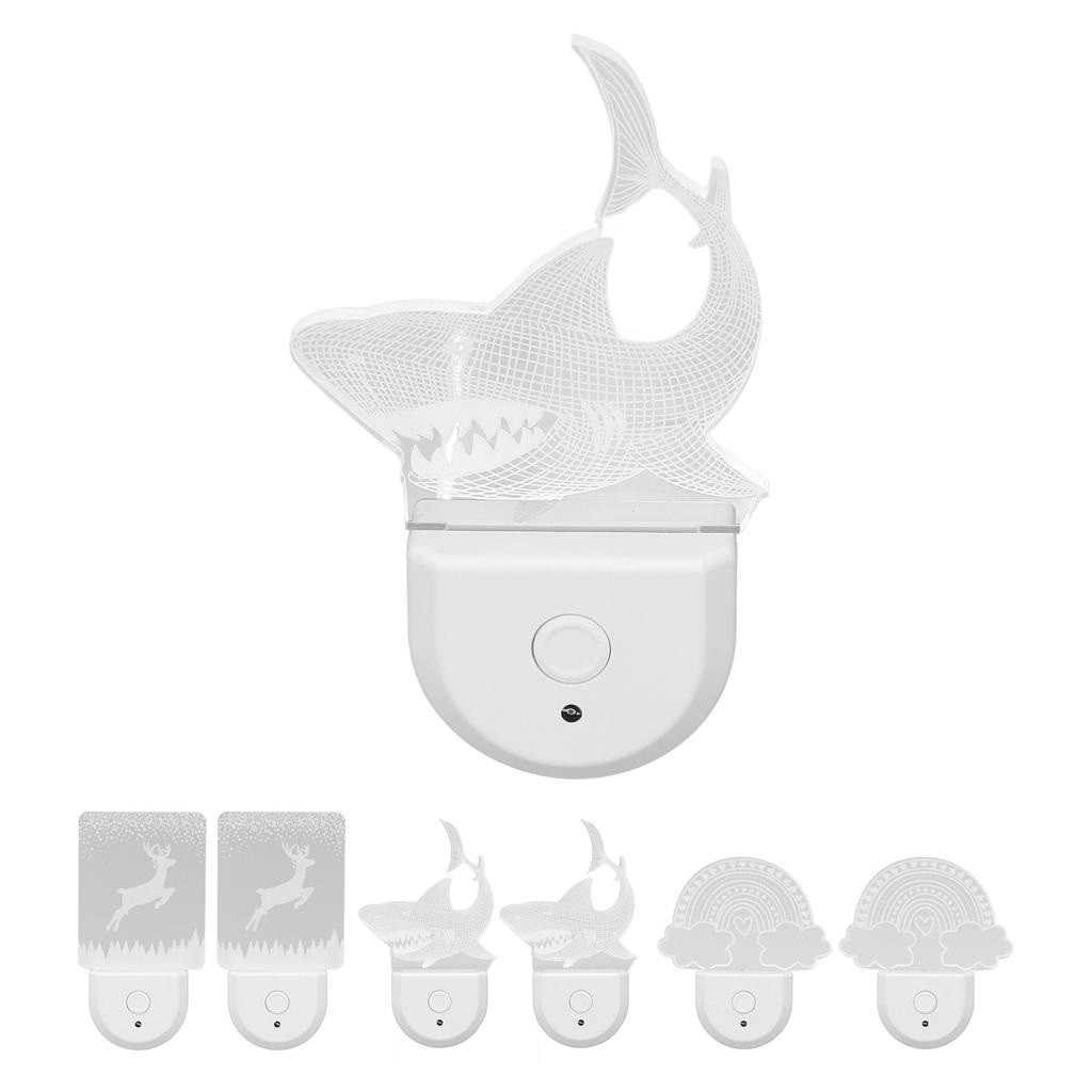 2Pcs Plug Into Wall Night Light Acrylic RGB Energy Efficient Light Sensing Xmas Night Lamp for Bedro