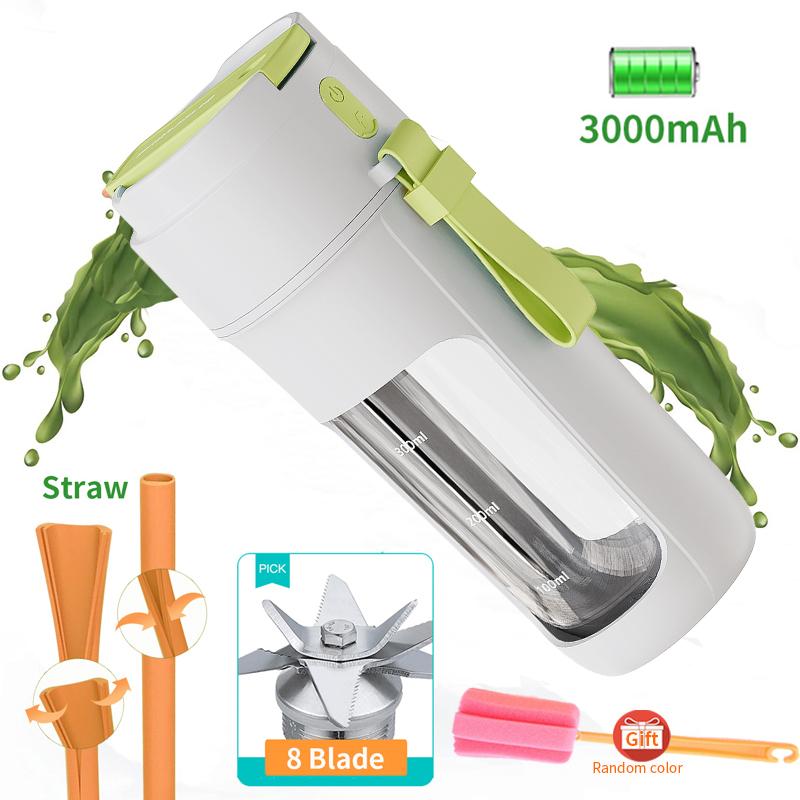 

Электрическая соковыжималка, мини-портативный блендер, миксеры для фруктов, экстракторы для фруктов, многофункциональная соковыжималка, блендер, миксер для смузи 3000mAh зелёный