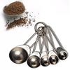 5 Pcs Kitchen Metal Measuring Spoon Cup Tea Coffee Sugar Cooking Baking Scoop Set