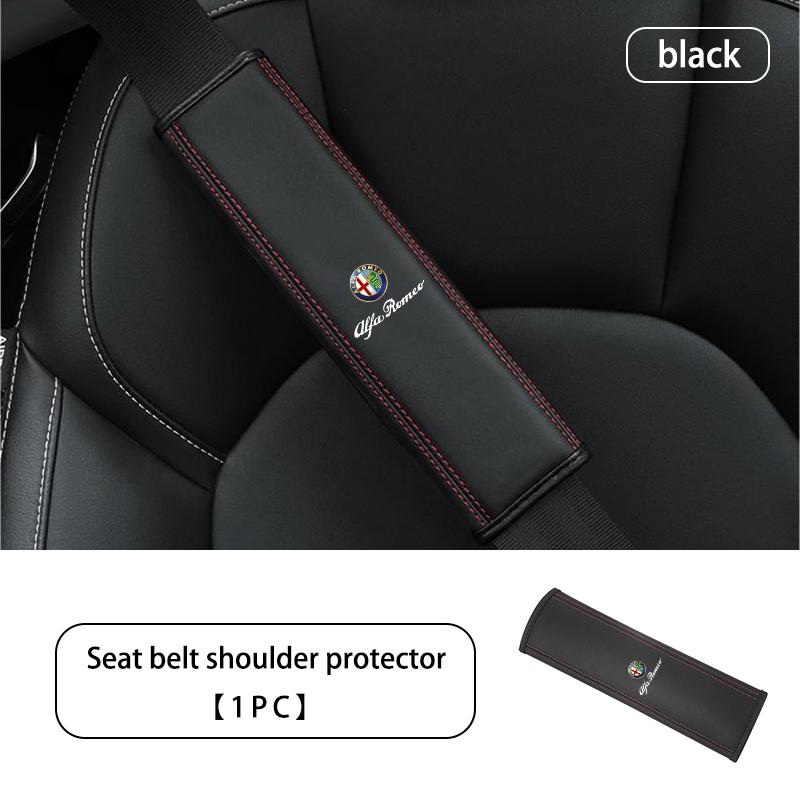 2026 Hot Alfa Romeo Adjustable Car Logo Seat Belt Cover Anti-wear Protection Cover For Alfa Romeo 159 Giulietta Giulia 147 MitoNC7