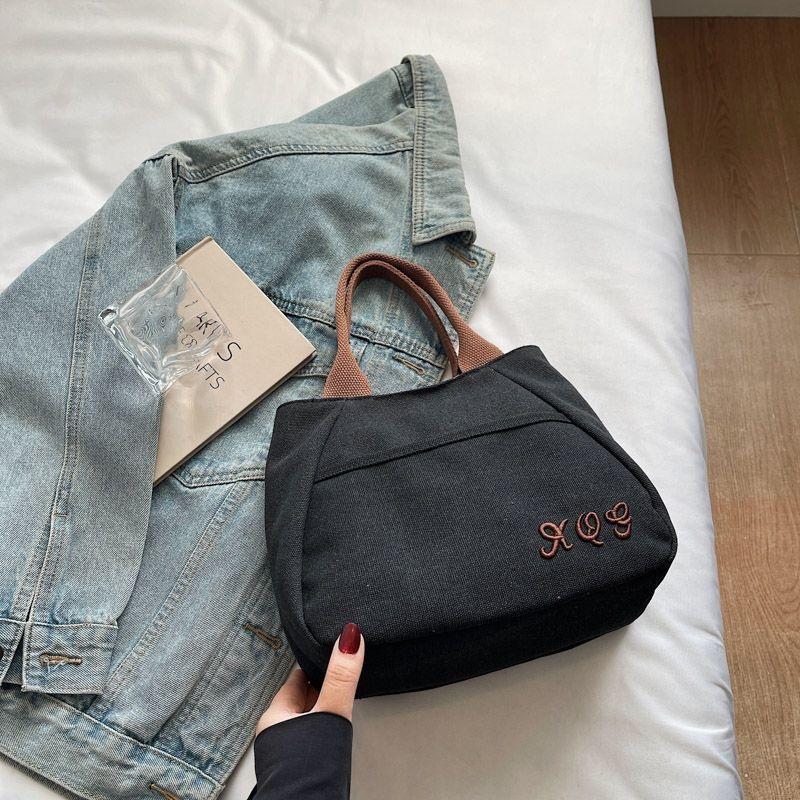 Retro Canvas Tote Bag Women's Handheld Commuter Bag Simple Casual Canvas Purse Durable Canvas Bag Perfect For Work And Daily Use