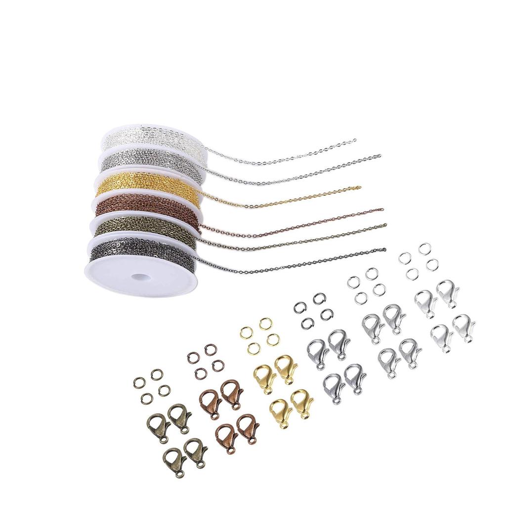 Cross Chain Link Bulk Lobster Clasps and Jump Rings for DIY Necklace Earring