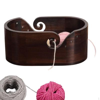 Wood Yarn Bowl Knitting Storage Reusable Portable Container Holder Organizer for