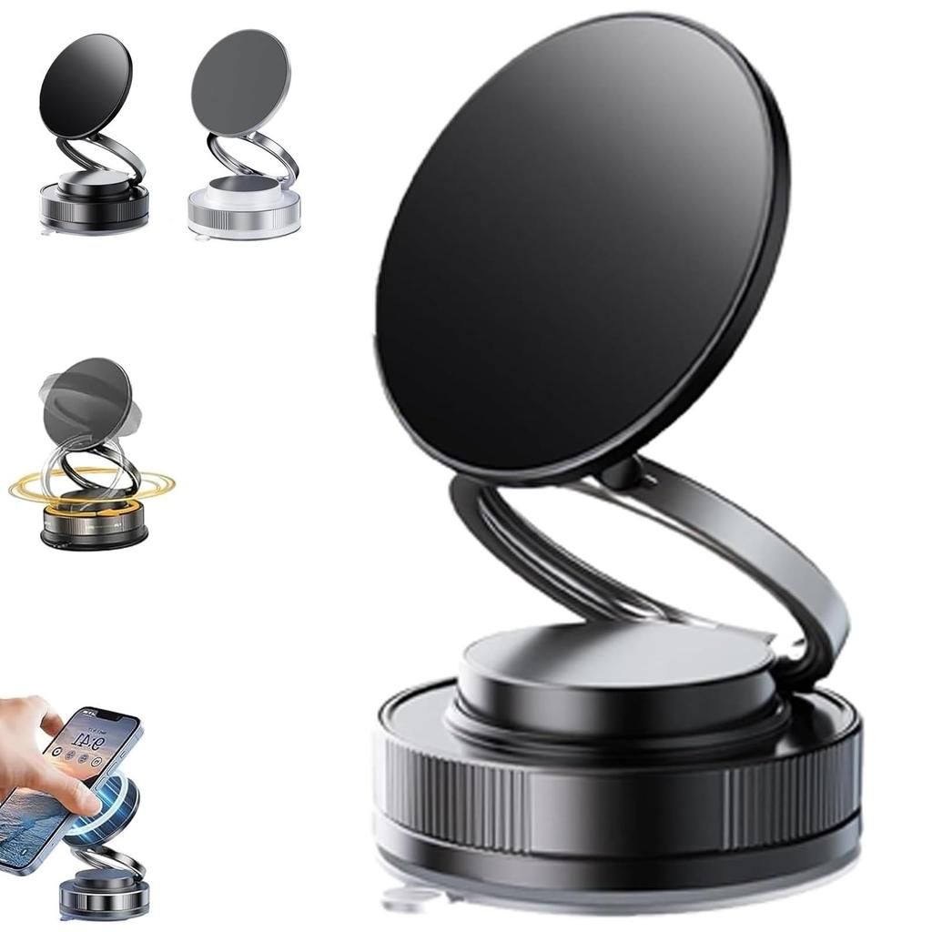 360° Adjustable Vacuum Magnetic Phone Holder, Upgraded Folding Magnetic Car Phone Holder, For Car/Gym/Mirror/Shower