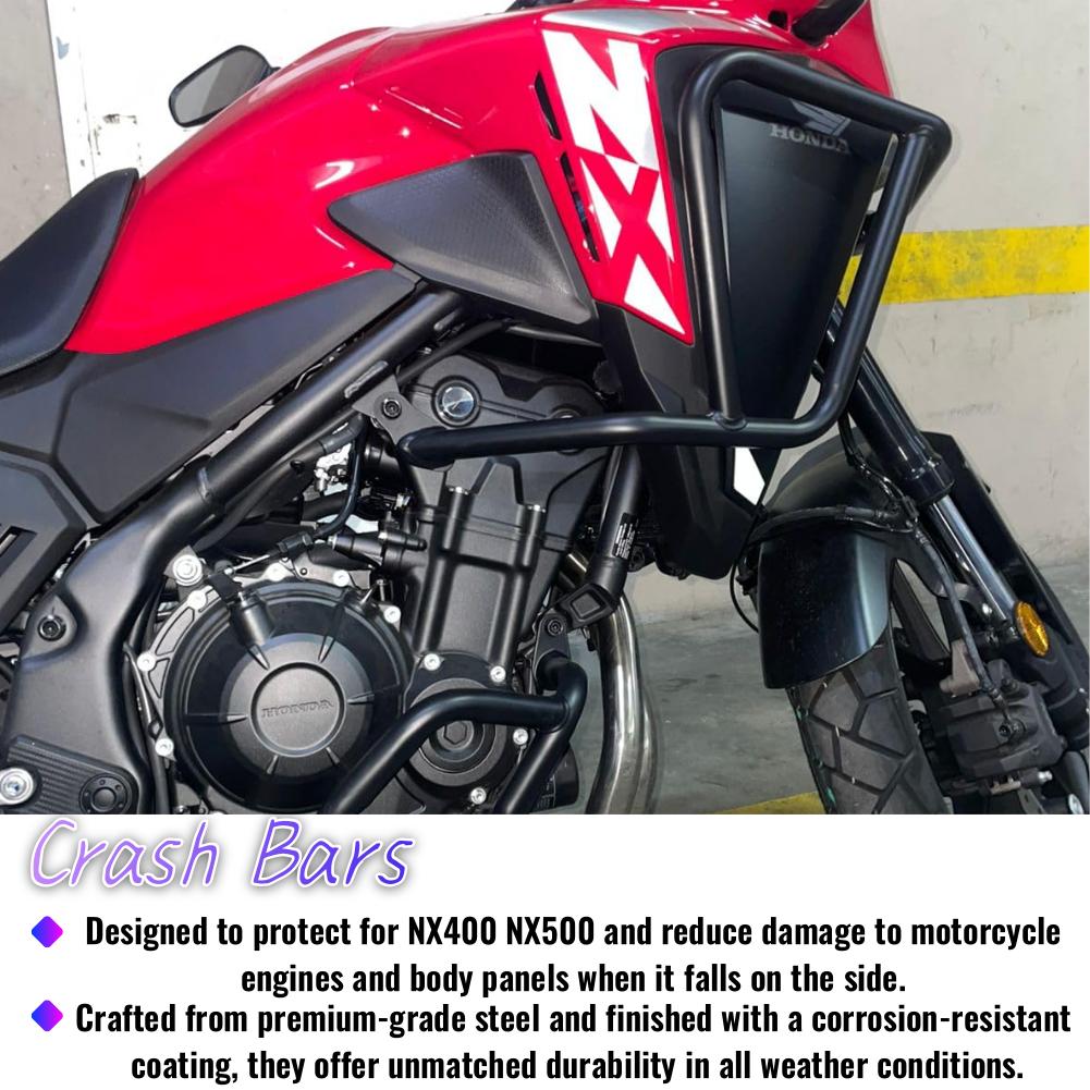 Motorcycle Crash Bars For Honda NX 400 500 2024 2025 NX400 NX500 Upper Engine Protection Guard Bumper Protector Accessories
