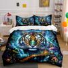 Mystical Tiger Forest Design Bedding Duvet Cover Set  (1*Duvet Cover 2*Pillowcases, Without Duvet Insert)