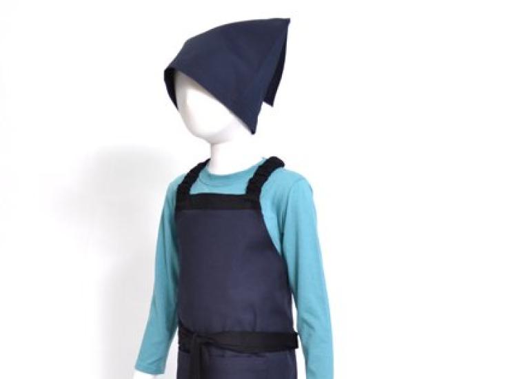 COLORFUL CANDY STYLE Children's Apron Boys Girls Triangle Sling Set Elementary School Students Easy to Put On and Take Off 130-160 Deep Navy N1211530