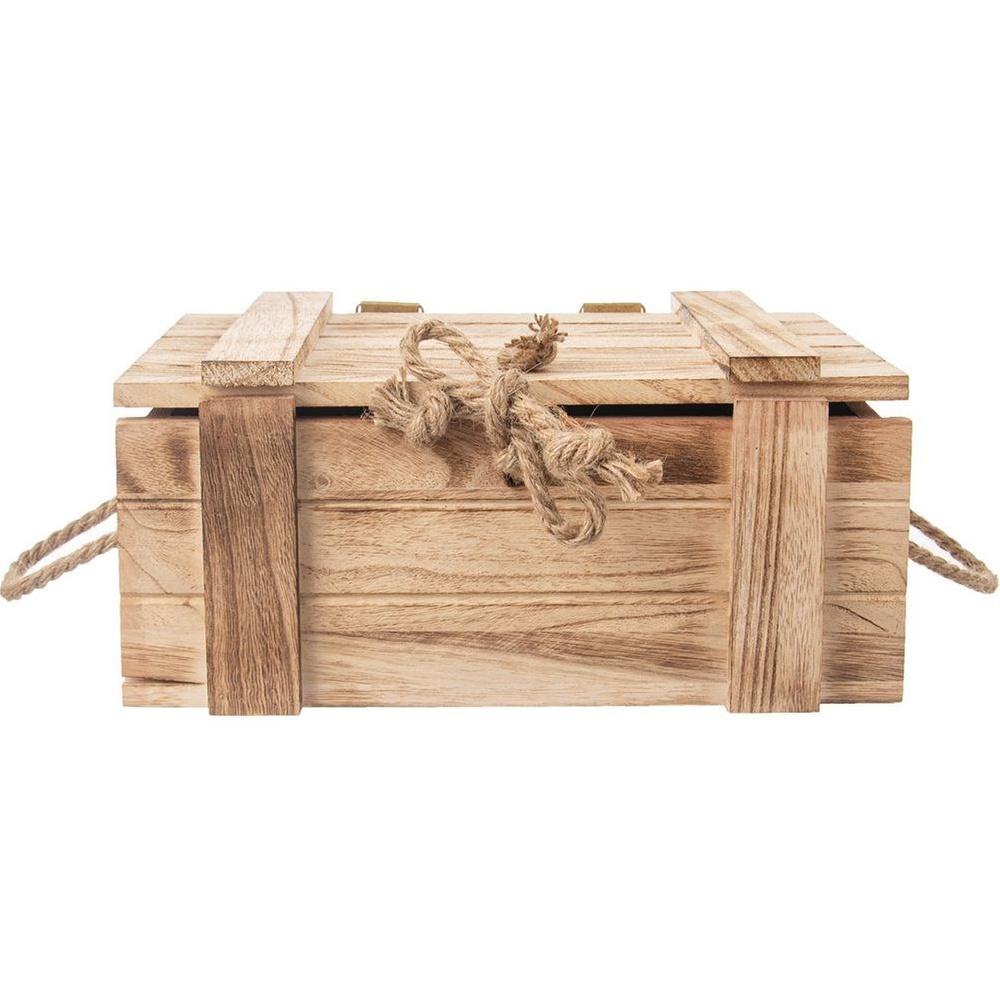 Wooden storage box with lid 30x21x12 cm