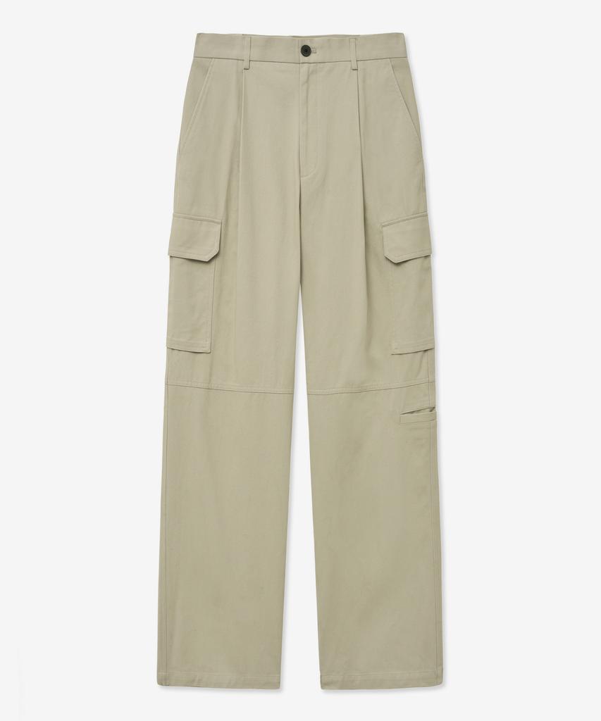 Tienjiti Cotton Wide Cargo Pants (Beige) Tnpa5E105I2