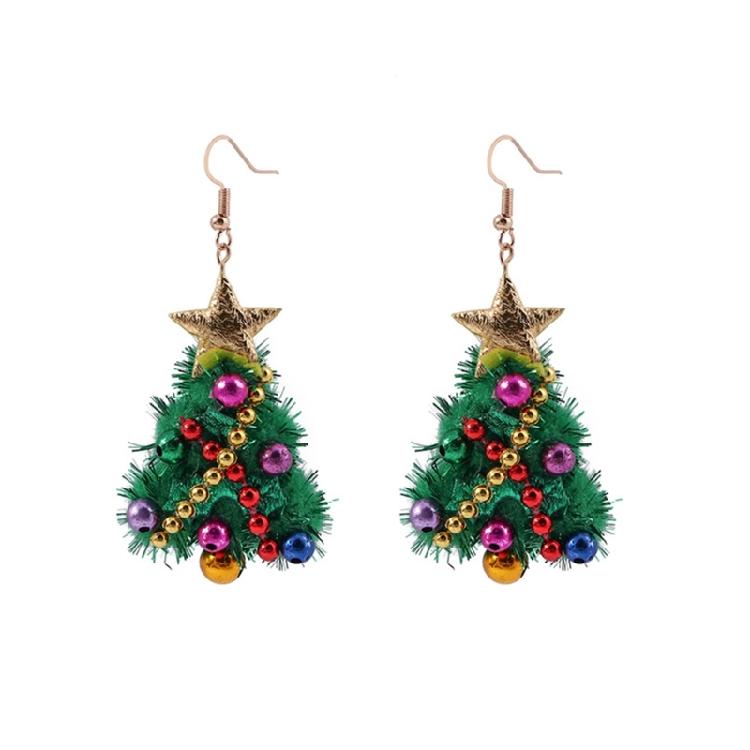Felt Christmas Tree Pendant Earrings New Year Jewelry Handmade Dangle Earring