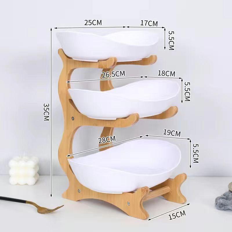 Fruit Plate Household Living Room Coffee Table Light Luxury Plastic Tray Storage Fruit Dessert Table Snack Display Rack