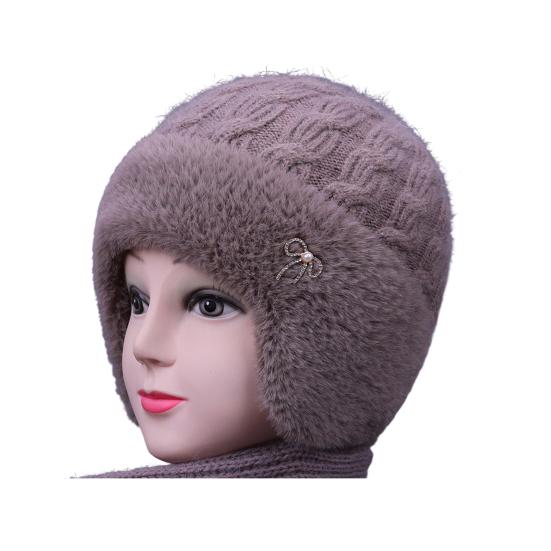 

Вязаная шапка Влагоотводящая Дышащая Теплая Флисовая подкладка Двухслойная Шапка для холодной погоды Универсальная Зимняя шапка хаки