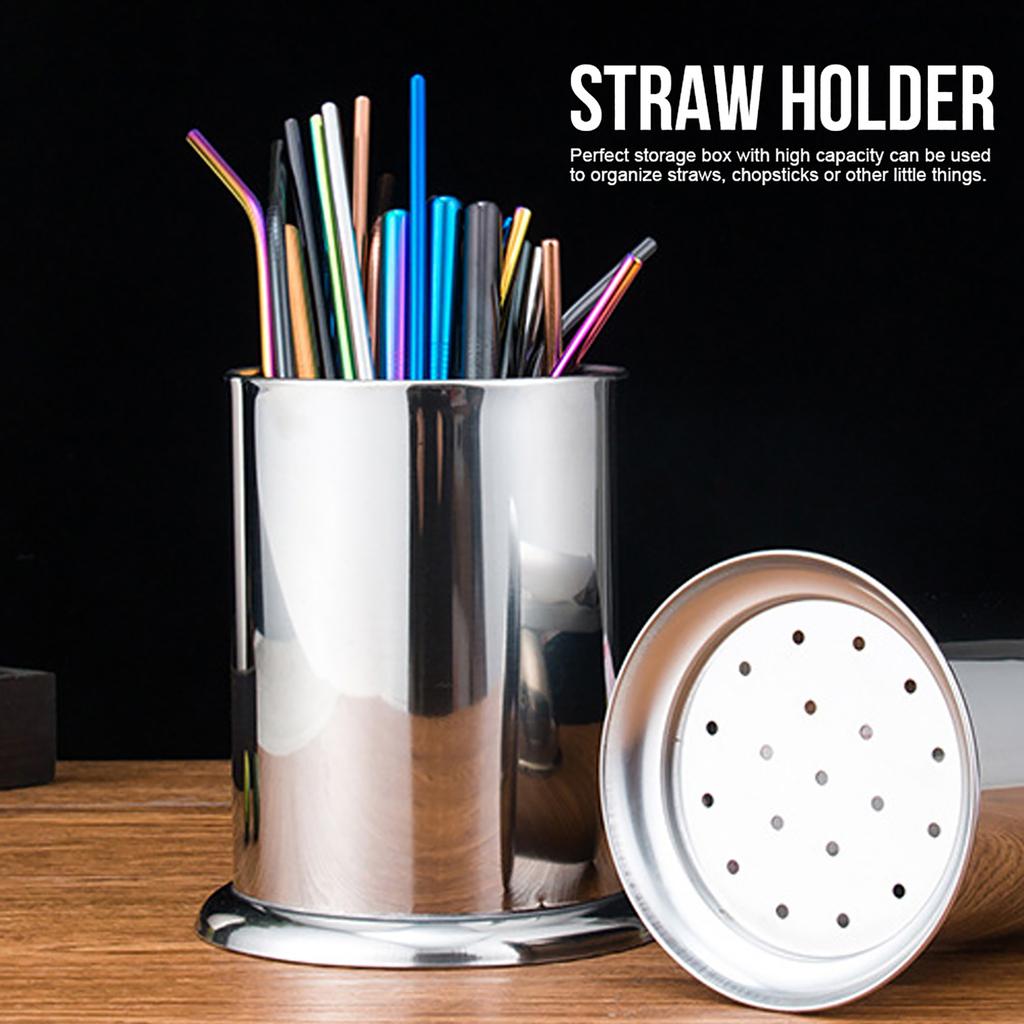 Stainless Steel Cutlery Storage Holder for Tableware Chopsticks Straw Spoon ForkLarge