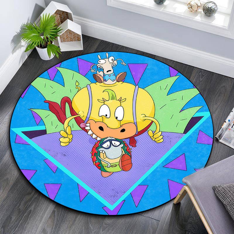 Rocko2 Round Area Rug,Carpet Rug for Living Room Bedroom Sofa Playroom Decor,Non-slip Floor Mat