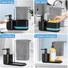 Kitchen Soap Dispenser Set, Soap Dispenser for Kitchen Sink, Dish Soap Dispenser with Sponge Holder, Rag Holder and Tray, 4-in-1 Organizer for