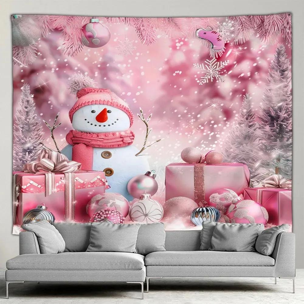 Christmas Tree Snowman Pattern Tapestry Bedroom Living Room Home Christmas Decoration