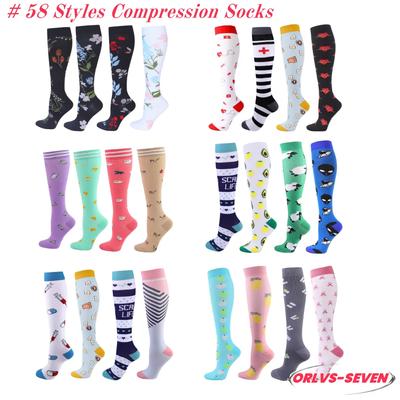 58 Styles Compression Socks for Men and Women Medical Diabetes Varicose Veins Sports Socks for Running Cycling Travel Flight