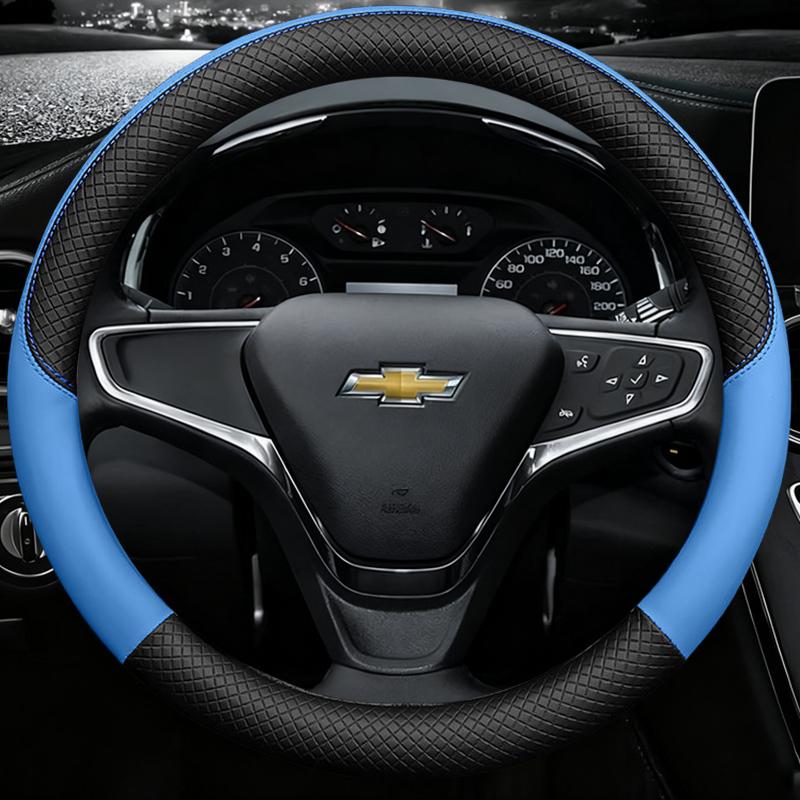 Jnfb1 38cm Car Steering-Wheels Cover 15" Leather For Chevrolet Cruze Malibu Sail Spark Captiva Equinox Trax/Tracker AVEO Lova RV