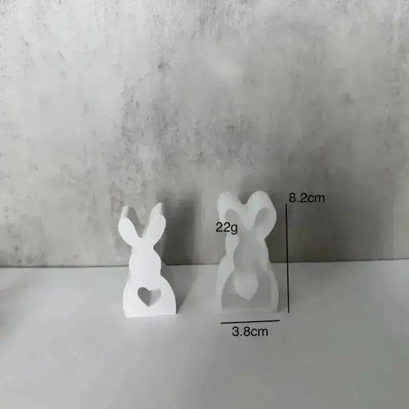 Easter Cute Rabbit Silicone Moulds Gypsum Car Mounted Incense Expanding Gypsum Decoration Mold Aromatherapy Candle Resin Molds