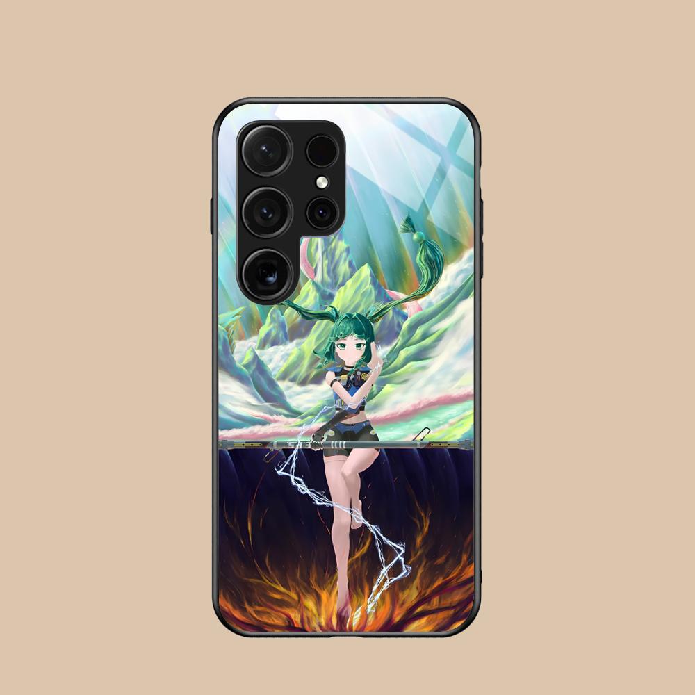 Zenless Zone Zero QingYi Phone Case for Samsung Galaxy S25 S24 S23 S22 S21 S20 Note20 Plus FE Ultra Glass Colorful Cover Luxury