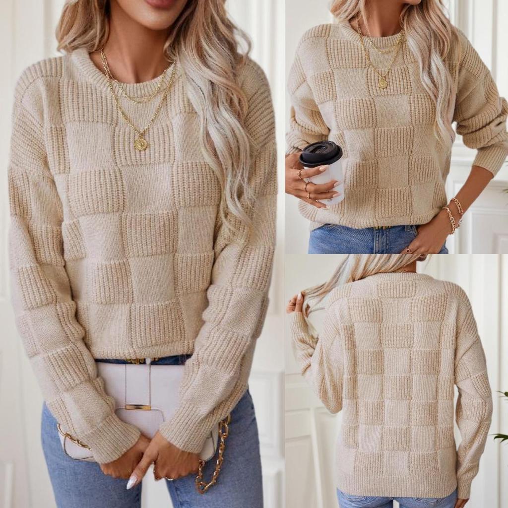 Rose Beauty A Leisure Pullover Sweater Women's Autumn and Winter New Loose Round Neck Sweater Top