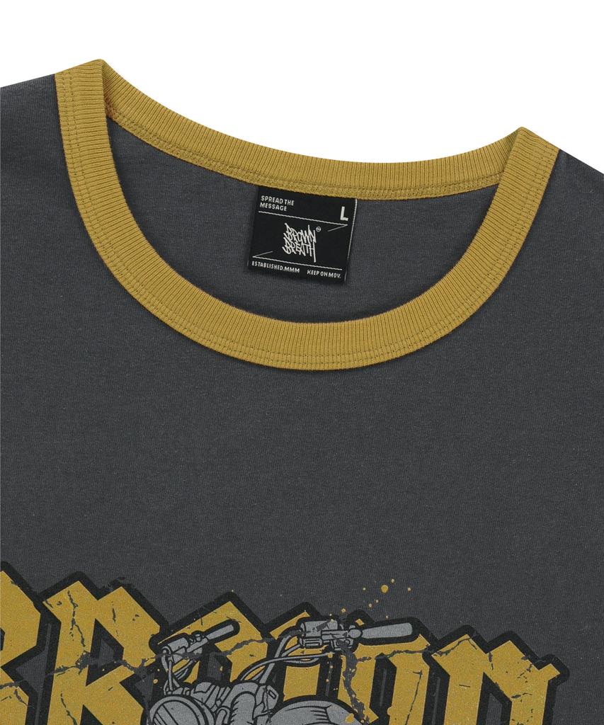 BROWNBREATH Bb Ringer Tee - Charcoal