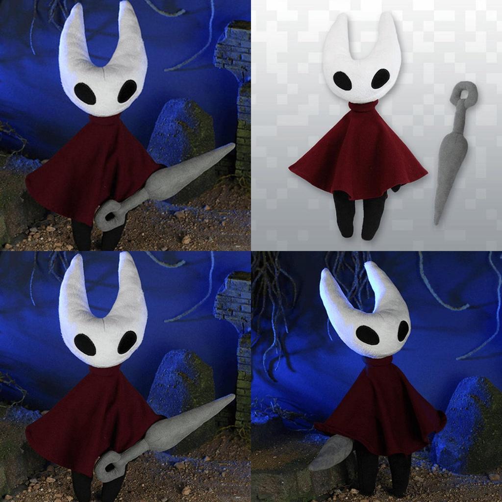 Bezaubernde rote und weiße Hollow Knight Plüschpuppe – perfekt für Zuhause und zum Sammeln.