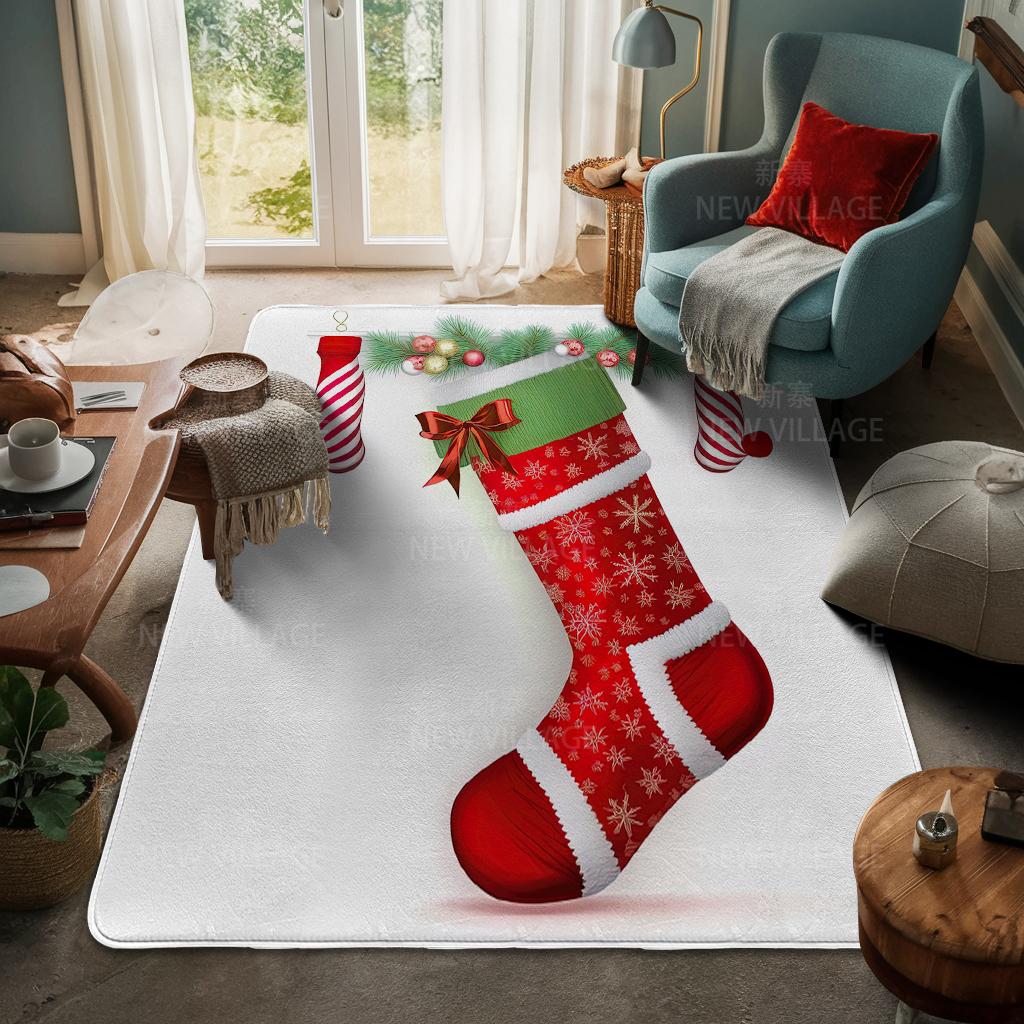 House Entrance Carpet Home Door Mat Living Room Bath Foot Bathroom Non-slip Water Absorption Rugs Bath Merry Christmas Winter