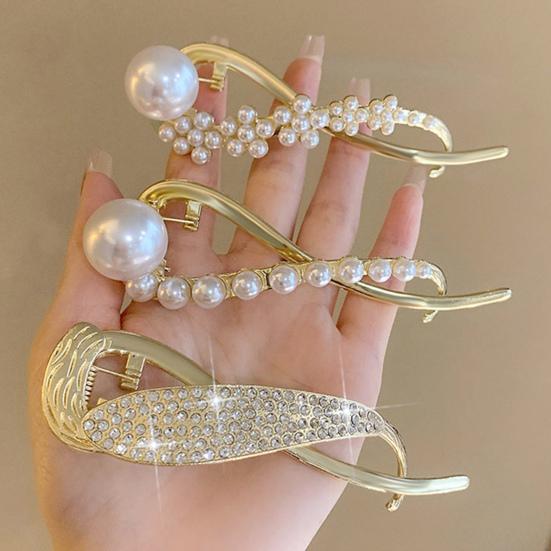 

Заколка для хвоста, уникальный простой головной убор, декор из искусственного жемчуга, заколка для волос, аксессуары для волос