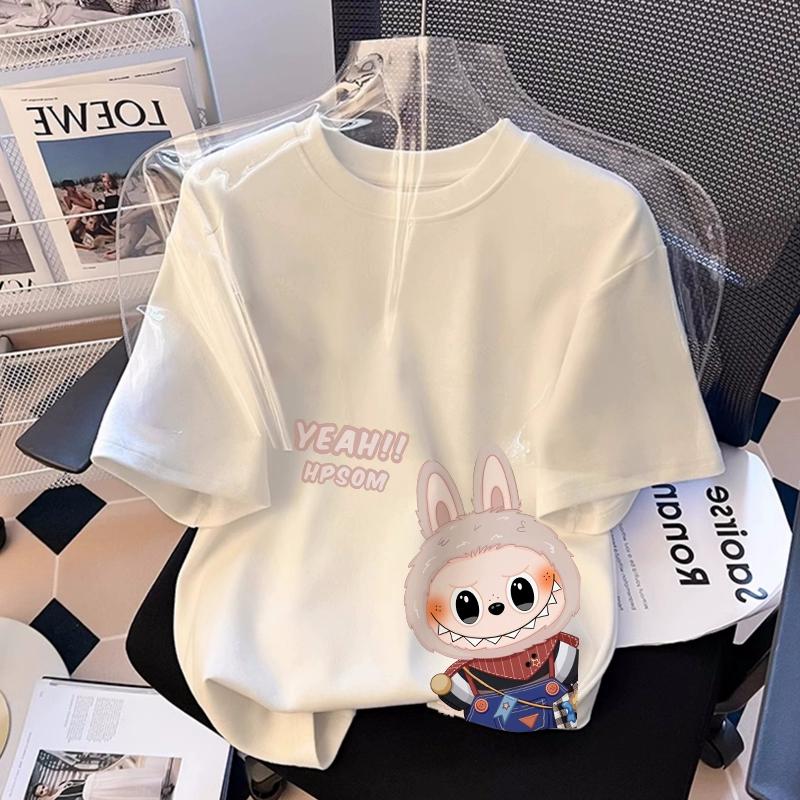 Monster Elf Cartoon Grafik labubu Kinder Bedrucktes T-Shirt Sommer Herren und Damen Lässiges Outdoor Kurzarm T-Shirt Mädchen Top