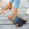 Übergrößen Schuhe für Damen 36-43 Sommer 2026 Damen zum Hineinschlüpfen Plateau Hoher Absatz Rutschfest Peep Toe Sandalen Damen Schuhwerk