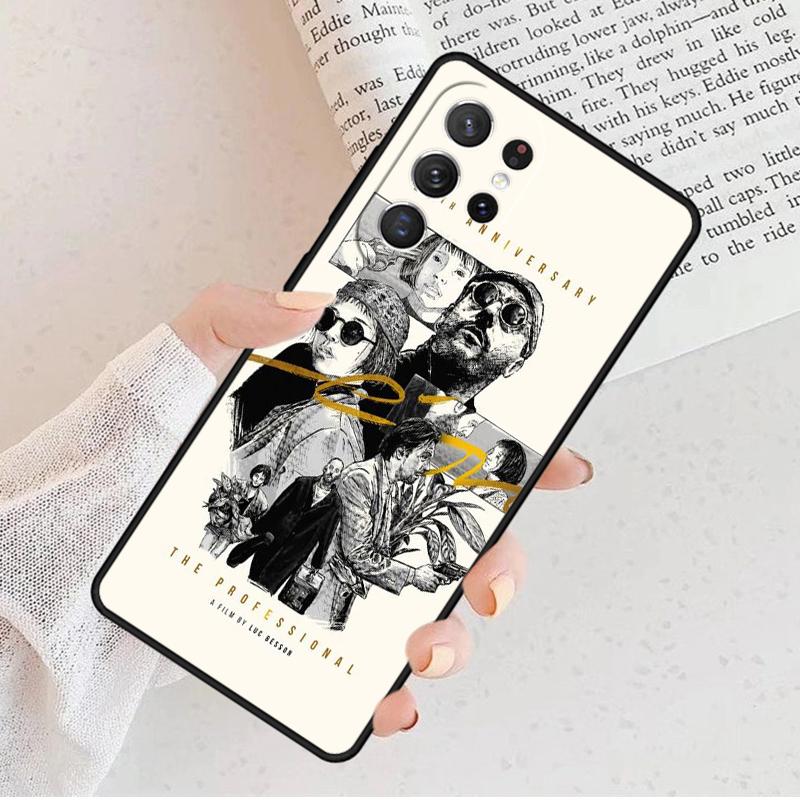 Cartoon Killer Leon Uncle Girl Phone Case For Samsung Galaxy S25 S23 S30 S8 S21 S20 FE S24 S22 Note 10 20 Plus Lite Ultra
