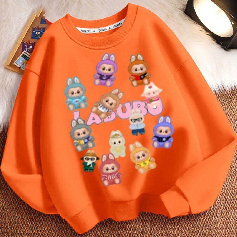 Moletons Fofos de Gola Redonda para Crianças, Moletons Casuais de Manga Comprida da Moda para Meninos e Meninas na Primavera e no Outono