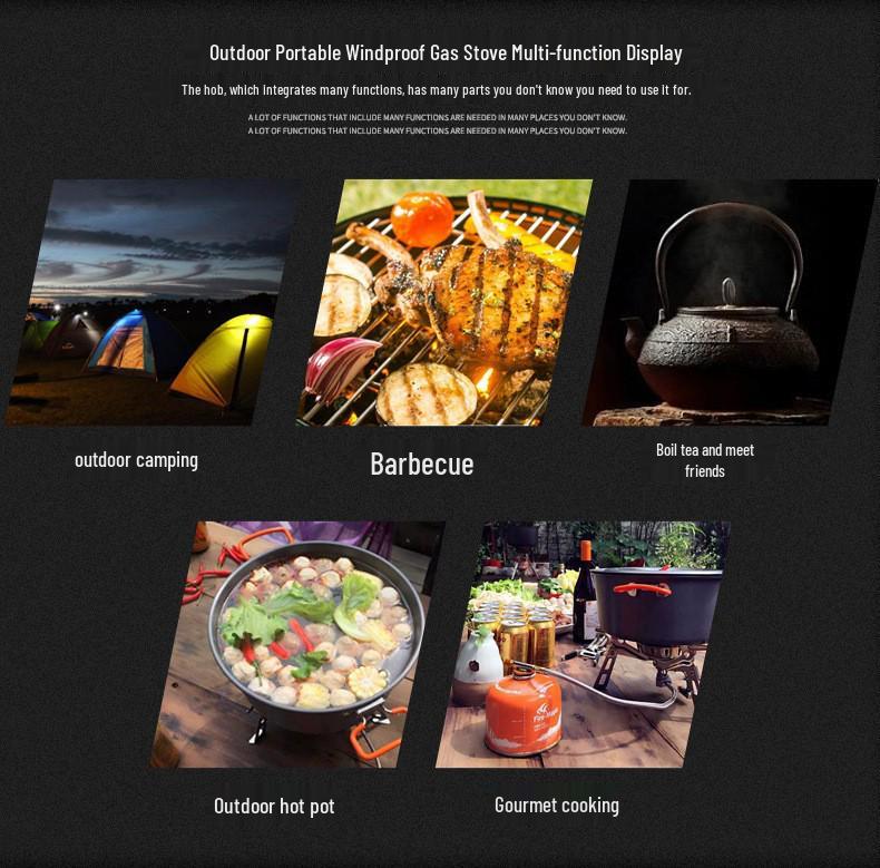Portable Outdoor Camping Gas Stove Head: Split Design for Self-Driving, Fishing, and Picnic Cooking