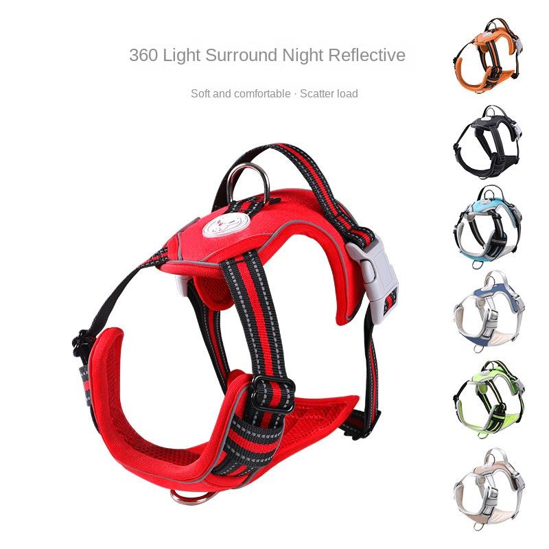 Reflective Dog Vest Strap OEM ODM Supplier Medium Large Pet Explosion-proof Chest Back Traction Rope Fashion Design