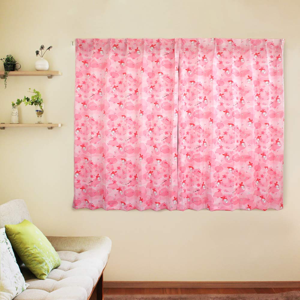 

My Melody Cherry Pattern Blackout Shape Set of 3 Sizes 94092 Curtains, Thick, (Level 1), Retention, Washable, 2, (Length 135cm)