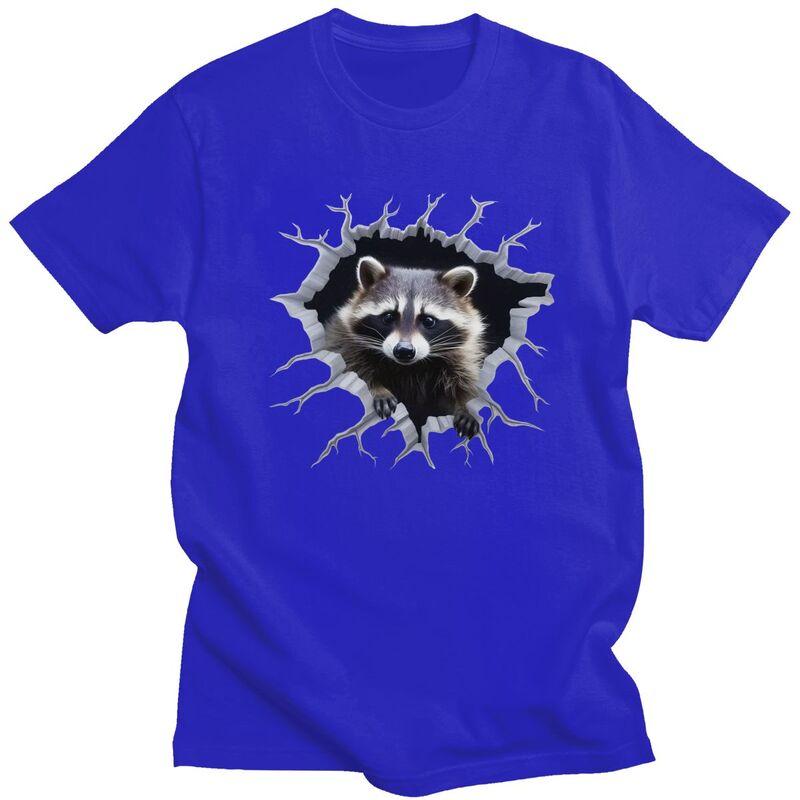 Custom Funny Raccoon T Shirts Men 100 Cotton Tee Tops Tshirts Casual Tshirt Clothing