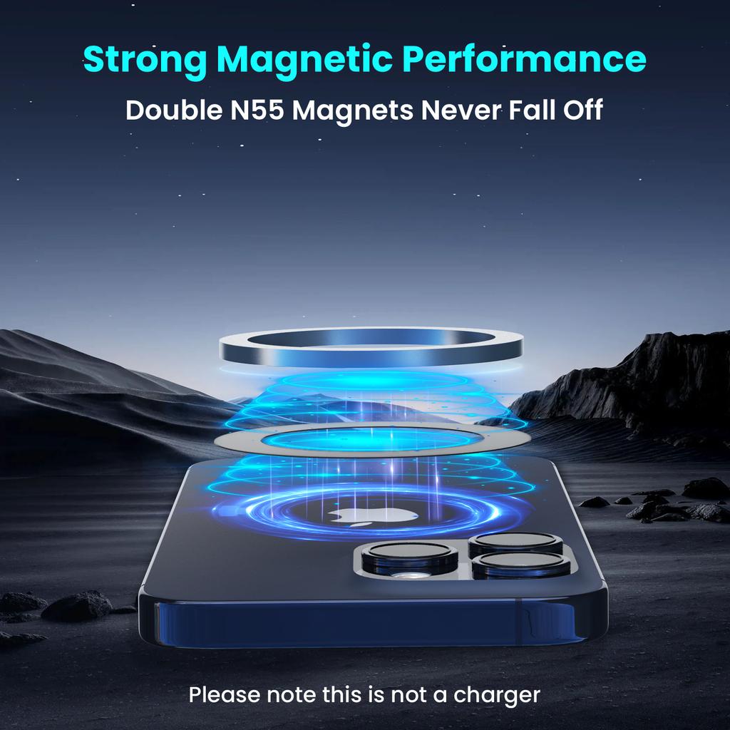 Strong Magnetic Car Phone Holder Foldable Design 360° Adjustable Vacuum Mount for Car/Desk/Bathroom/Universal Use